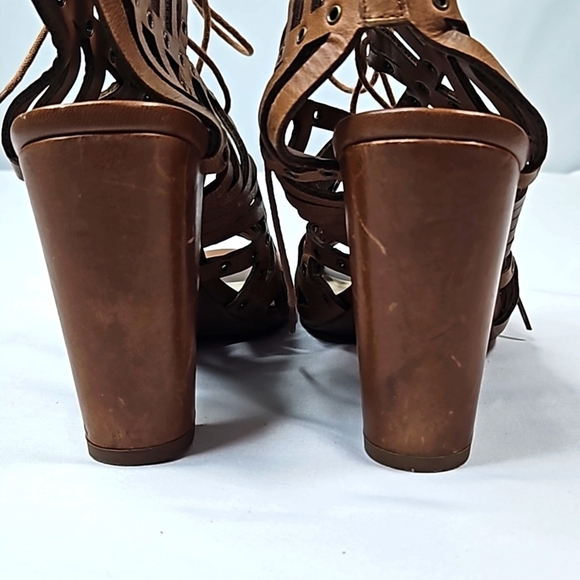 Jessica Simpson Emagine Brown Leather Sandals Size 6 - Picture 5 of 9
